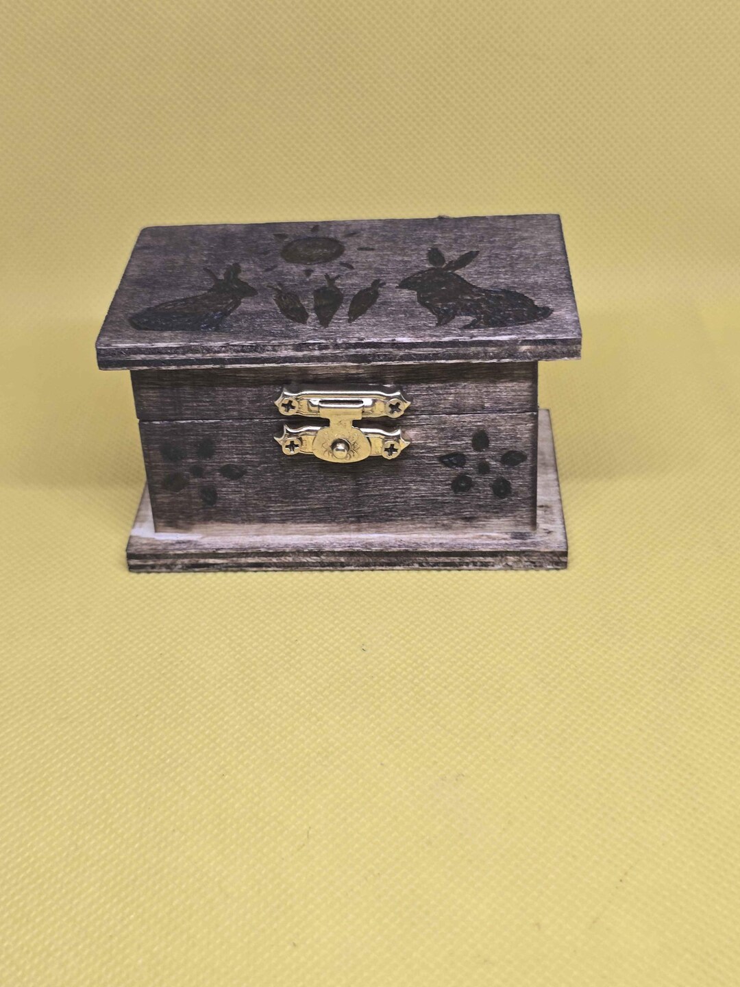 Wood Burned Keepsake Box With Latch - Etsy