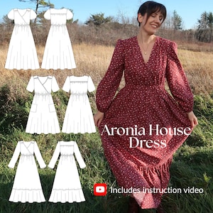 Aronia House Dress PDF Sewing Pattern | Intermediate Pattern | Nursing Friendly | Midi Dress | Maxi Dress