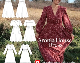 Aronia House Dress PDF Sewing Pattern | Intermediate Pattern | Nursing Friendly | Midi Dress | Maxi Dress