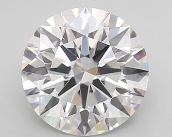 Ronde 2,00 karaat IGI-gecertificeerde losse laboratoriumgegroeide CVD diamant D-kleur VS1 helderheid.