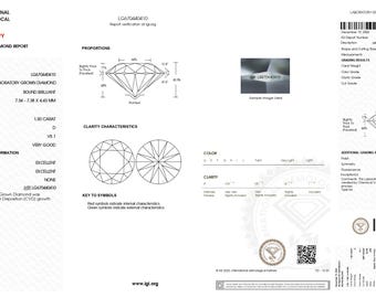 Ronde 1,50 karaat IGI-gecertificeerde losse laboratoriumgegroeide CVD diamant D-kleur VS1 helderheid.