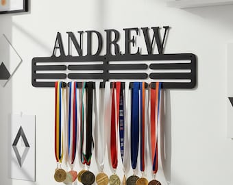 Cintre personnalisé pour médaille, présentoir pour médaille, support en métal personnalisé pour médaille, présentoir pour récompenses, 12 échelons pour médaille et ruban