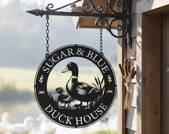 Duck House Metal Sign, Personalized Duck Farm Sign, Duck Coop Sign, Metal Duck Hanging, Farm Duck Coop Sign, Gift for Duck Lovers