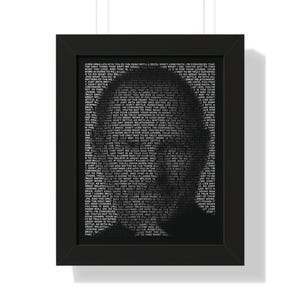 Steve Jobs Commencement Speech Framed Poster, Inspirational Wall Art Print, Motivational Home Decor, Office Wall Hanging, Black White Walnut
