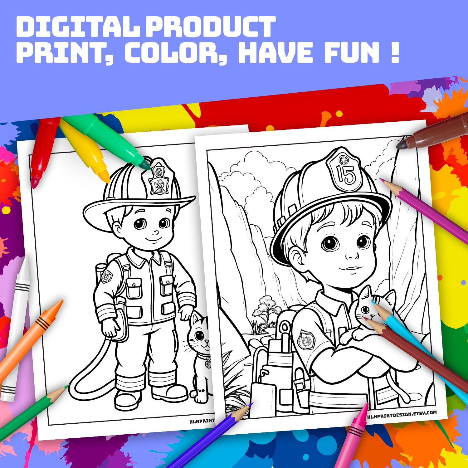 15 firefighter printable coloring pages for children with models easy