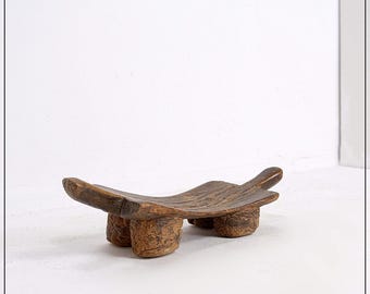 Senufo African bench in carved wood