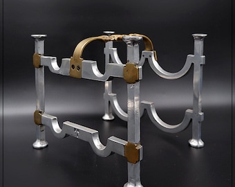 Vintage Brutalist Sculptural wine rack