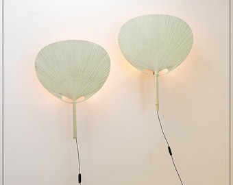 Pair Of Uchiwa III Wall Lamps By Ingo Maurer For M Design, 1970s