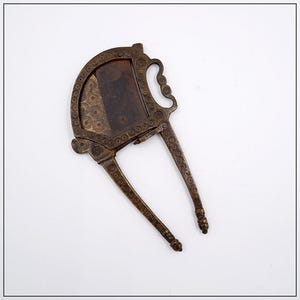 Antique Brass Betel Nut Cutter with chiseled decoration - India