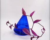 Vase toupie en verre bleu cobalt - Salviati Murano