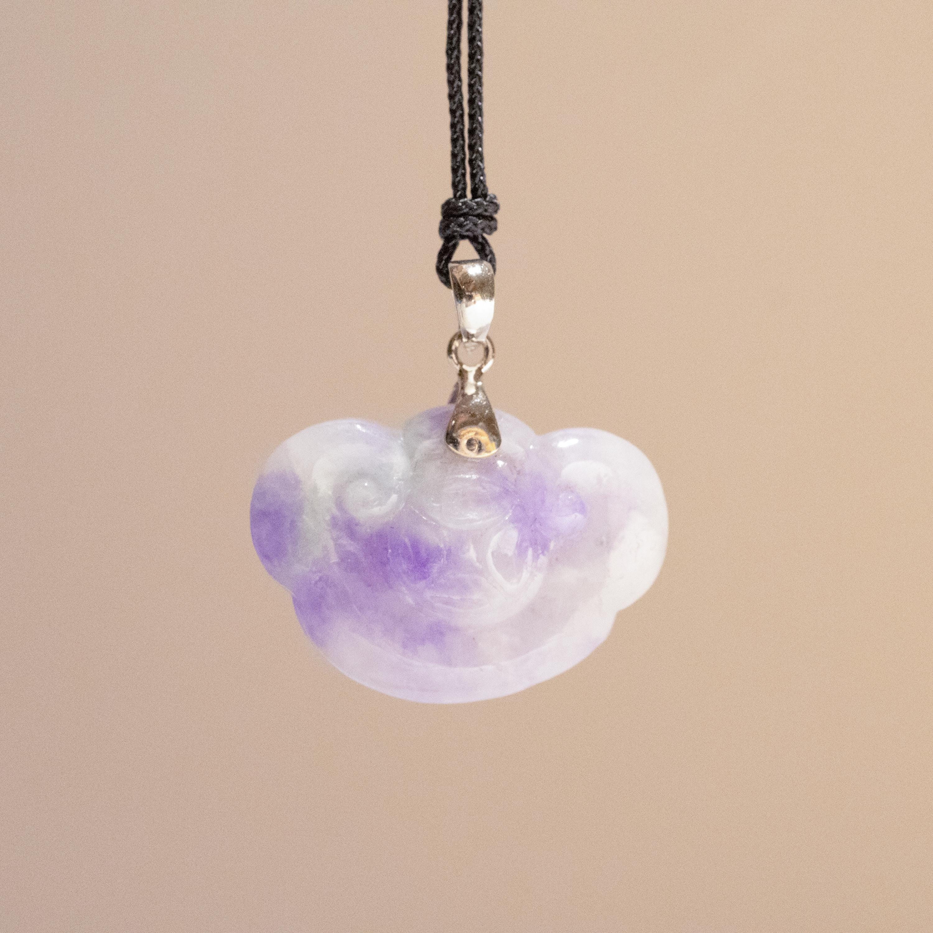 紫翡翠彫刻如意ペンダントネックレス 18Kゴールドベイル - Etsy 日本