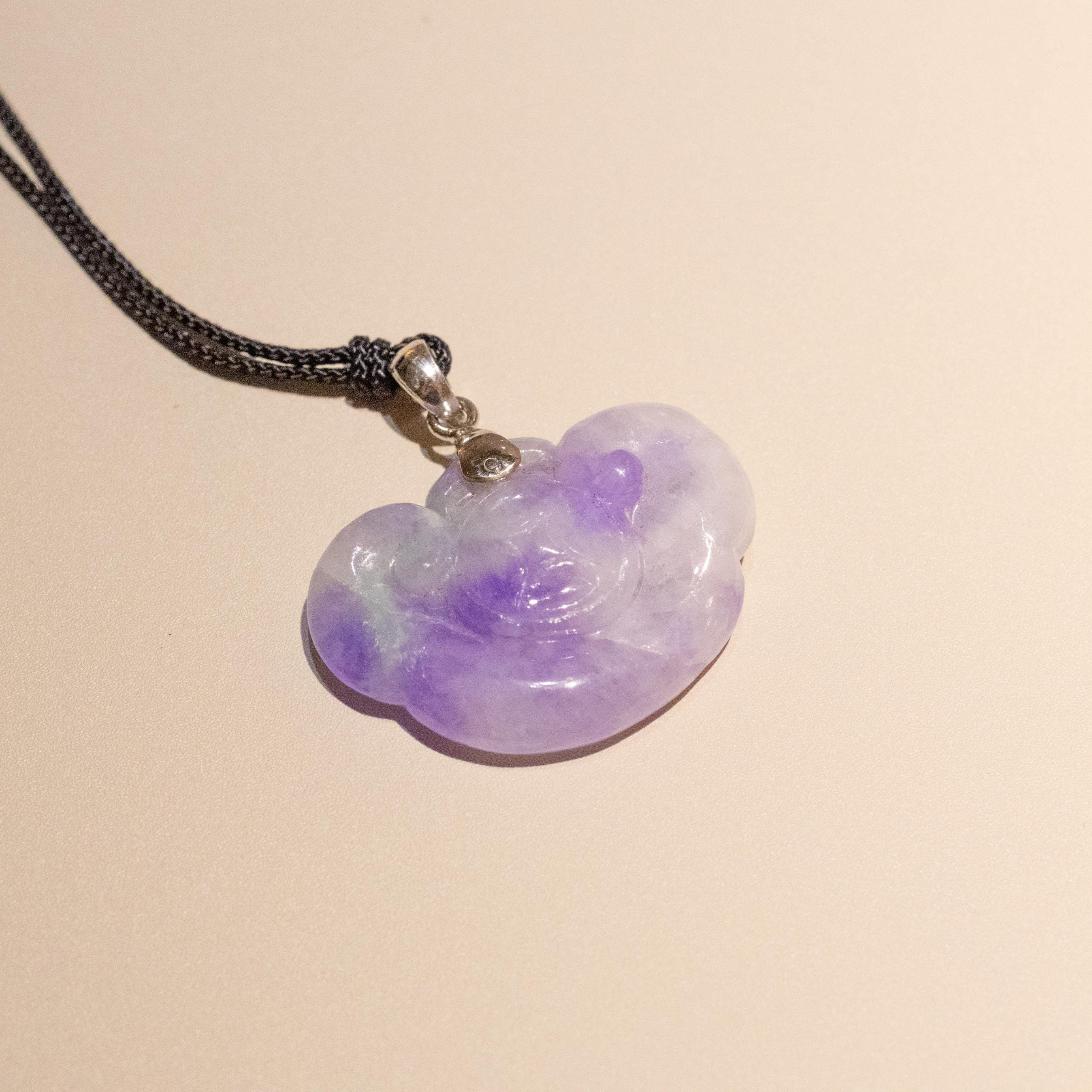 紫翡翠彫刻如意ペンダントネックレス 18Kゴールドベイル - Etsy 日本