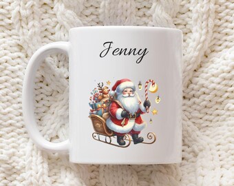 Personalized Christmas mug, Santa Claus mug, custom mug, Christmas gift, name mug, Christmas gift idea