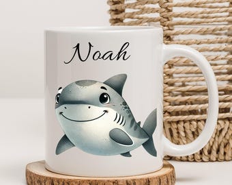 Shark children's cup, children's cup personalized, children's cup ceramic, children's gift, children's cup with name, cups children
