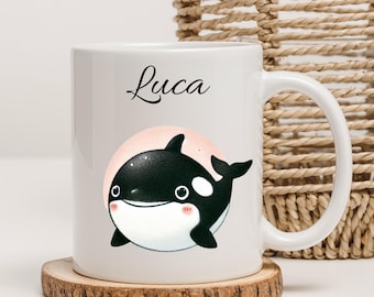 Orca children's cup, children's cup personalized, children's cup ceramic, children's gift, children's cup with name, cups children