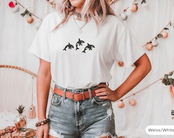 Trio of Orca T-Shirt, Unisex T-Shirt, Aquatic Animals Shirt, Gift T-Shirt, Shark Shirt, Marine Biology Gift for Her/Him