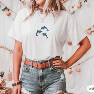 Trio of Dolphins T-Shirt, Unisex T-Shirt, Aquatic Animals Shirt, Gift T-Shirt, Dolphin Shirt, Marine Biology Tee