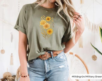 Flowers Wildflower Shirt, Vintage Cottagecore, Floral T-Shirt,Floral Nature Shirt, Naturel Flower Shirt Gift for Women,Watercolor Tee