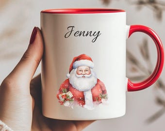 Personalized Santa Claus mug, name mug, holiday gift, gift for family, Christmas mug, coffee mug, Christmas present