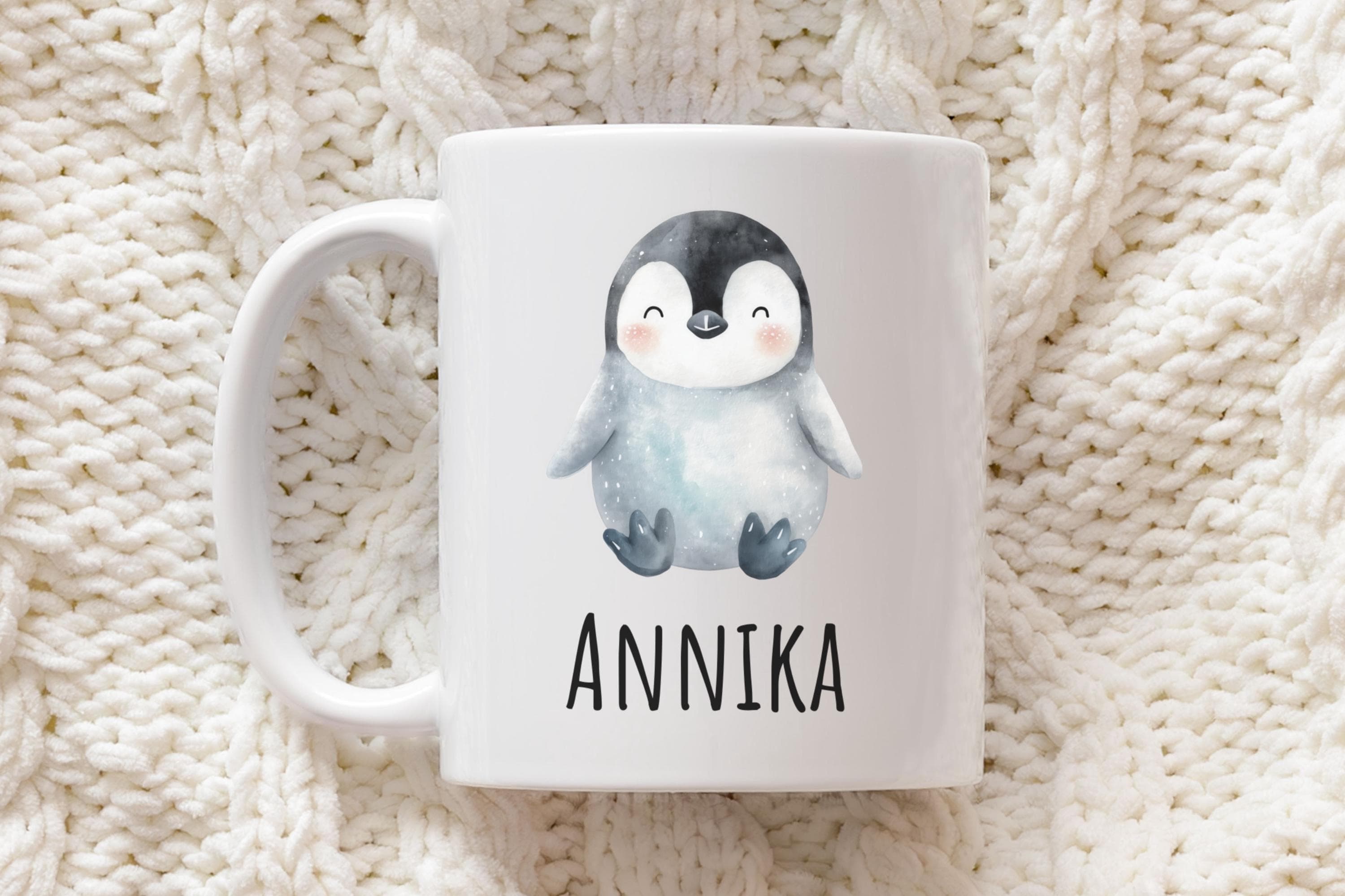 Taza De Regalo Personalizable, Diseño De Pingüino, Diseño De Pingüino, Color Blanco, Con Mensaje De Nombre