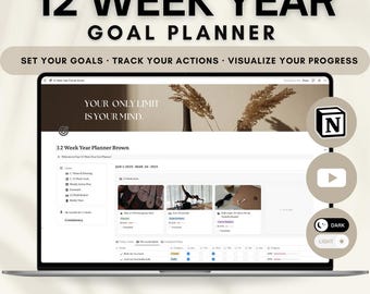 12 Week Year Goal Planner Notion Template: Habit Tracker (Digital Download)