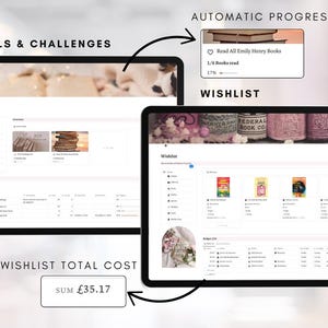 Notion Reading Journal - the perfect digital reading journal for the bookworms and book lovers who want an all-in-one journal to review, Notion Book Tracker you can keep track of all your reviews, books, wishlist items, authors, favourite quote