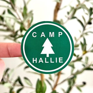 Personalized Camp Bachelorette Sticker Sheet (12/sheet) | Girls Weekend Glamping Stickers for Favors, Camp Bride Theme Bridal Party Decor