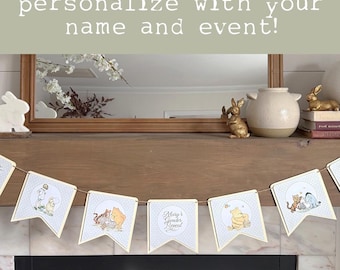 Personalized Winnie the Pooh Banner | Hundred Acre Wood Party Decor
