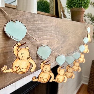Green Winnie the Pooh Balloon Garland | Mint/Sage Baby Shower Decor, 1st Birthday Banner, Welcome Baby Dessert Table Decor, Nursery Room
