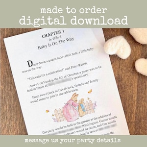Peter Rabbit Baby Shower Storybook Invitation DIGITAL DOWNLOAD | Whimsical Gender Neutral Beatrix Potter Book Invite