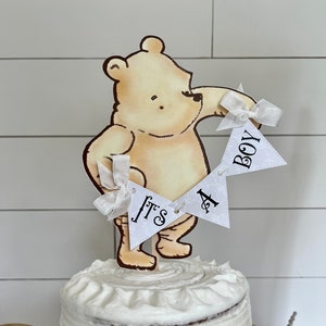 Winnie the Pooh Cake Topper/Diaper Cake Topper/Gender Neutral Baby Shower/Baby Shower Decoration/Classic Winnie Baby Shower/ Gender Reveal