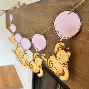 Pink Winnie the Pooh Balloon Garland | Shower Decor, First Birthday Banner, Pink Welcome Baby, Dessert Table Decorations, Nursery Room