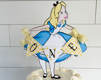 Alice in Wonderland Cake Topper/Cake Centerpiece/Birthday Cake/Photo Prop/Centerpiece/Mad Hatter Tea Party