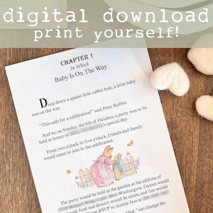 Peter Rabbit Einladung zur Babyparty Märchenbuch DIGITAL DOWNLOAD | Klassische Beatrix Potter Buch-Einladung, wunderliche geschlechtsneutrale Dusche einladen