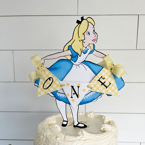 Alice in Wonderland Cake topper Instant download Wonderland Centerpiece  Alice in Onederland Printable Birthday Party Table Decorations AIW -   España