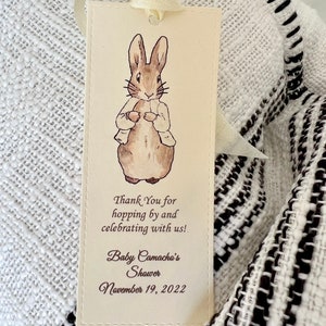 Cream Peter Rabbit Bookmark set of 12 Gender Neutral Shower Favor ...