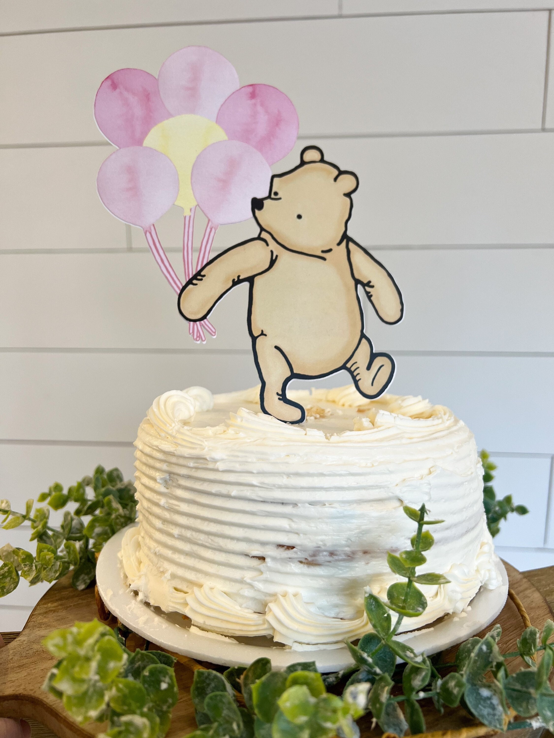Classic Winnie the Pooh Cake Topper/pink Baby Shower Theme/pink Its a Girl  Dessert Topper/diaper Cake Topper/photo Prop/table Centerpiece 