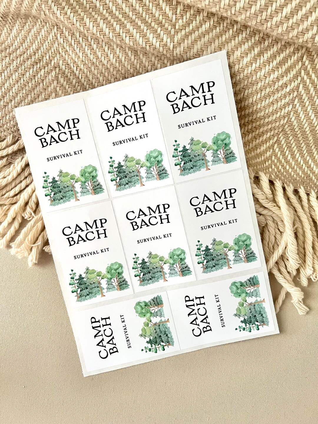 Camp Bachelorette Survival Kit Stickers 8/sheet Girls Weekend Glamping