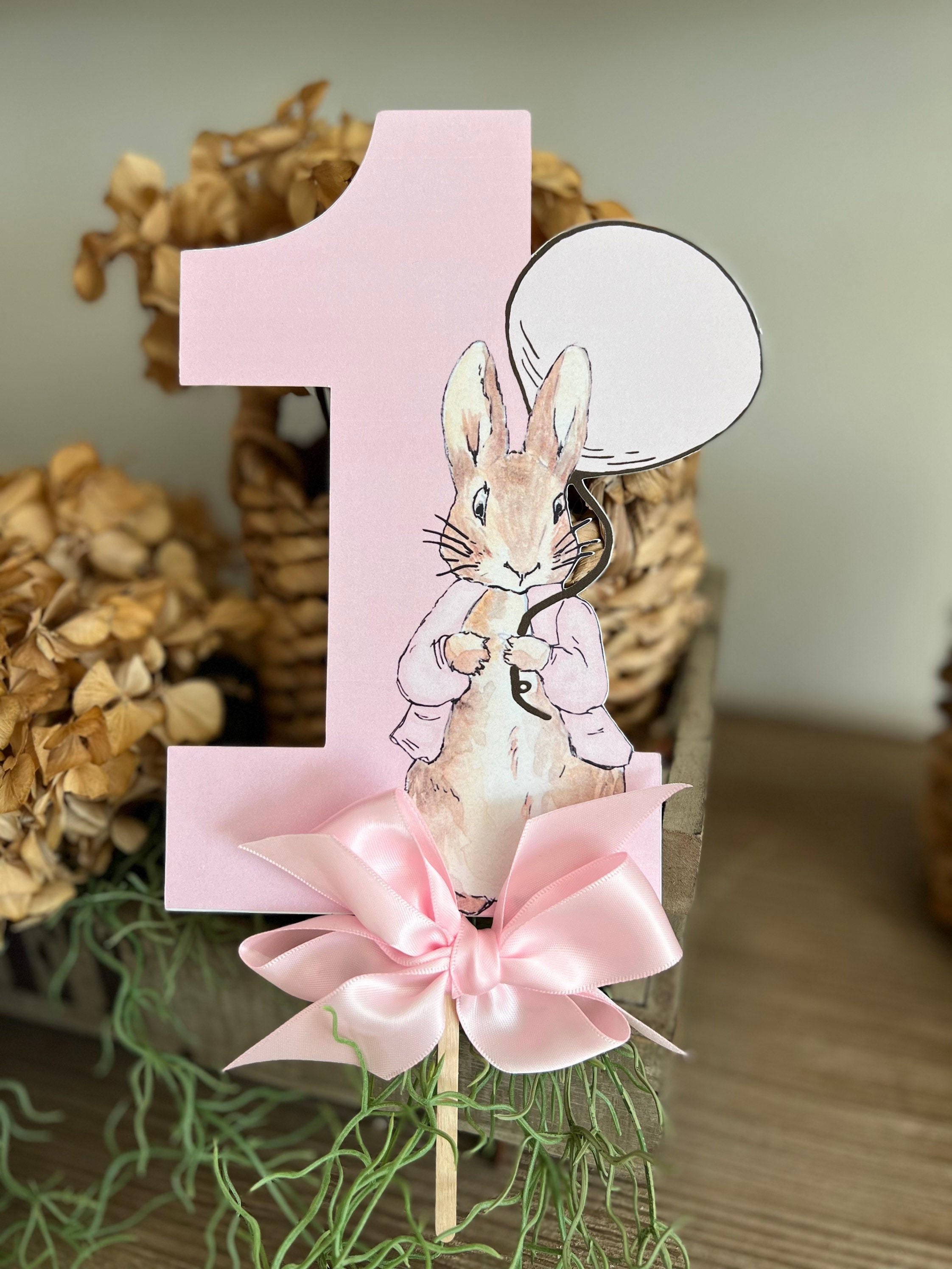 Peter Rabbit Cake Topper/pink Peter Rabbit Topper/cake Etsy