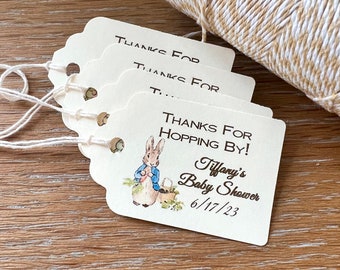 Peter Rabbit Favor Tag - Set of 12 | Personalized Party Favor Tag, Baby Shower/Baptism/Birthday Party Tag, Honey Jar Tag, Dessert Treat Tags