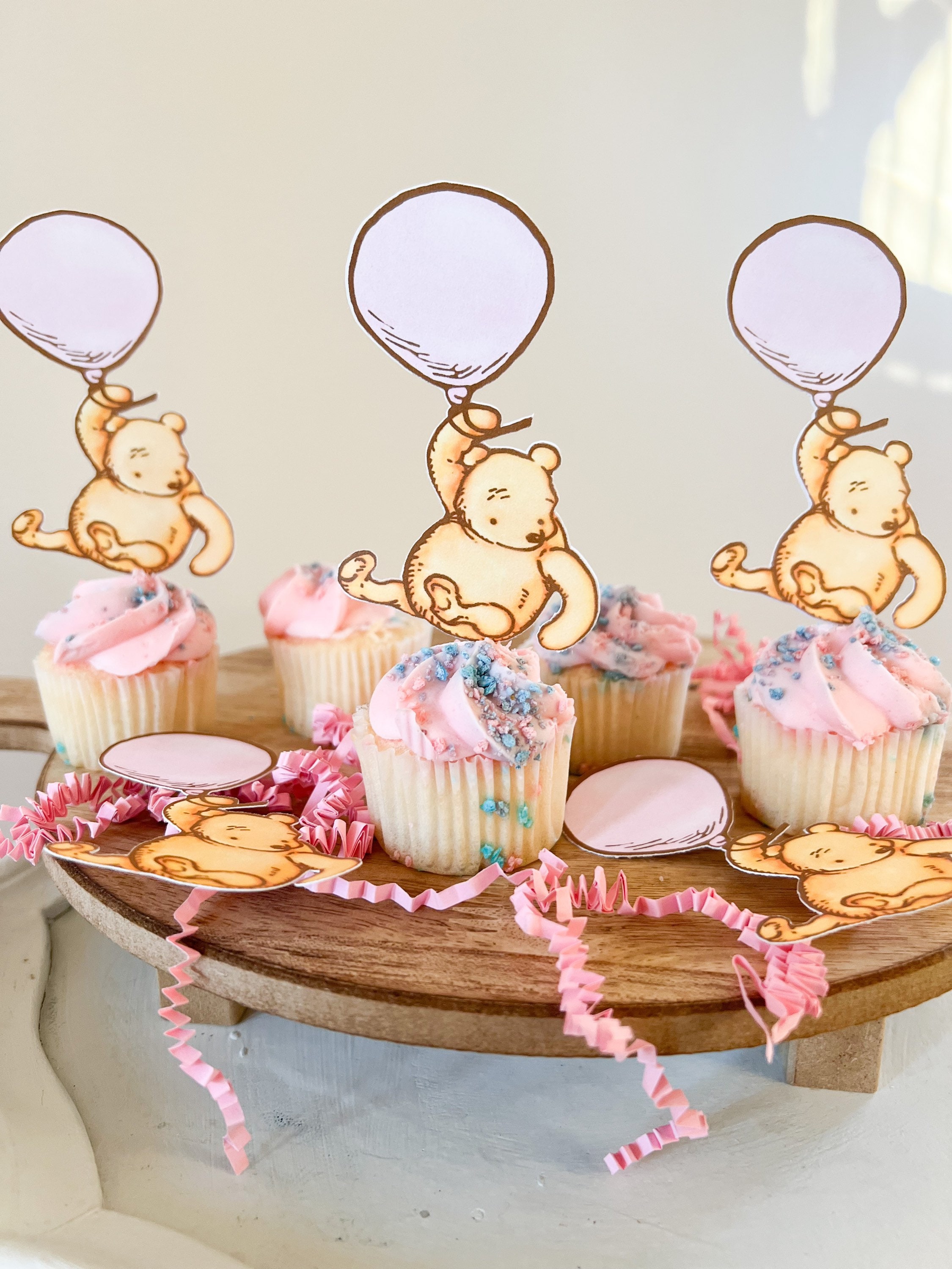 Aazon.co: Otroce 36 PCS Bear Cupcake Toppers, Oon Blue Baby Bear