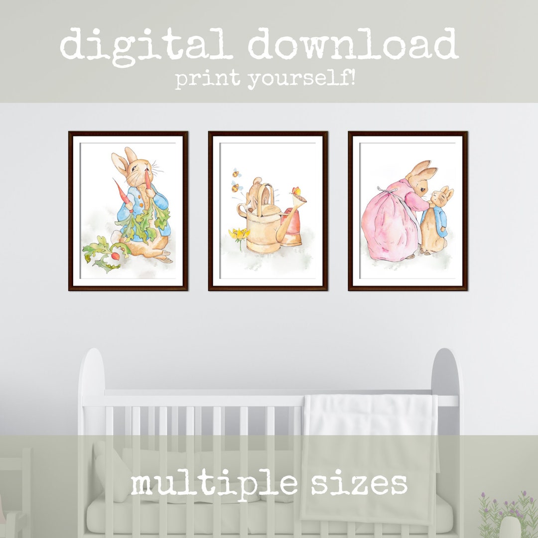 Peter Rabbit Set of 3 Art Prints | INSTANT DIGITAL DOWNLOAD, Beatrix ...