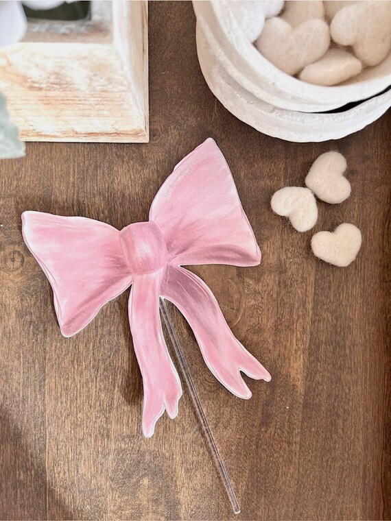40 PCS Bow Cake Toppers — Pink Resin Bow Decorations For Cupcakes, Wedding, Baby Shower & Party Desserts | Small, Medium & Large Sizes - View #11