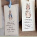 Pink Peter Rabbit Bookmark (set of 12) | Beatrix Potter Baby Shower ...
