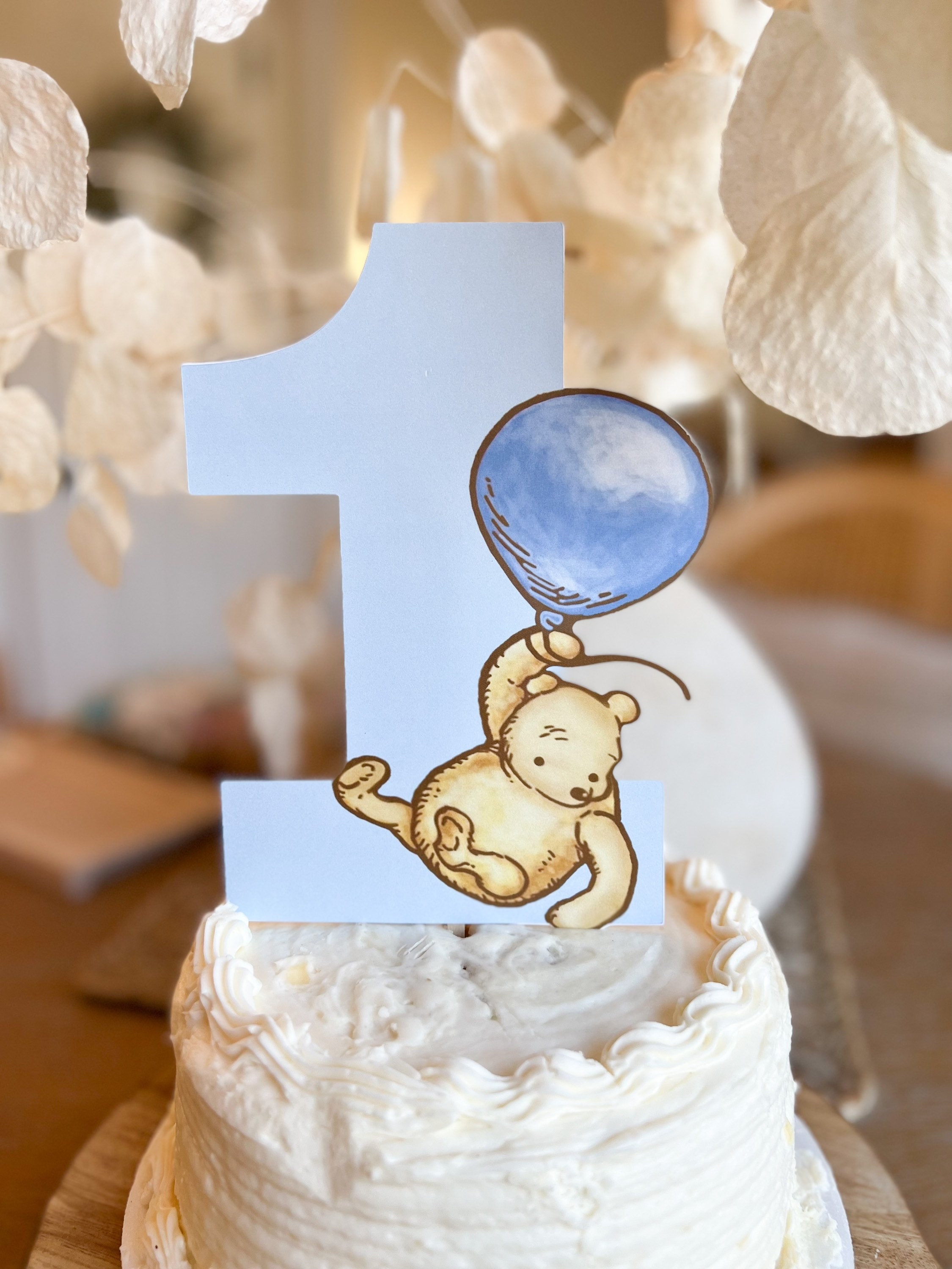 Winnie the Pooh It's A Boy Cake Topper/blue and White Dessert