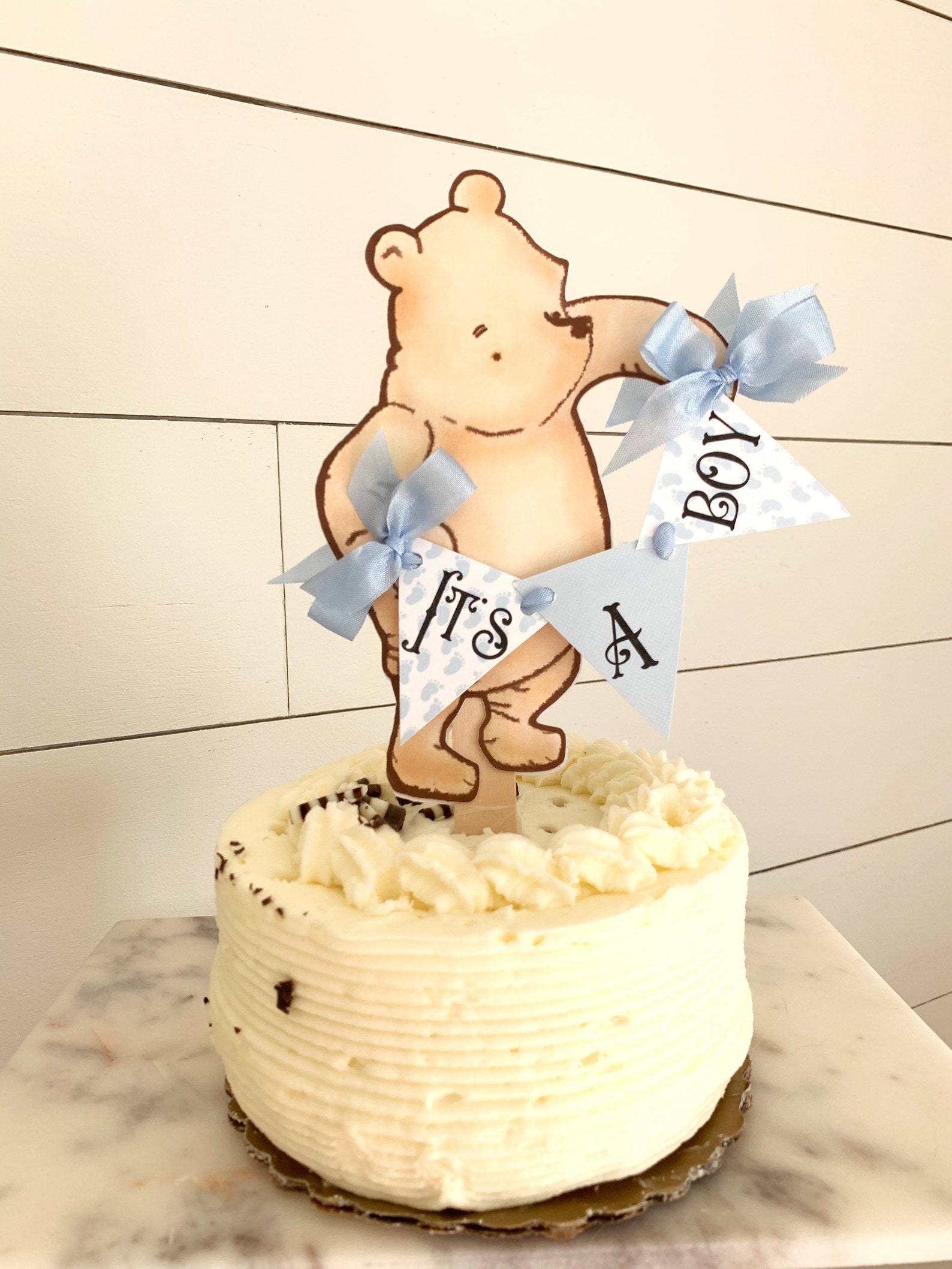 Winnie the Pooh Cake Topper/Baby Shower/Its a Boy/Cake/blue Etsy