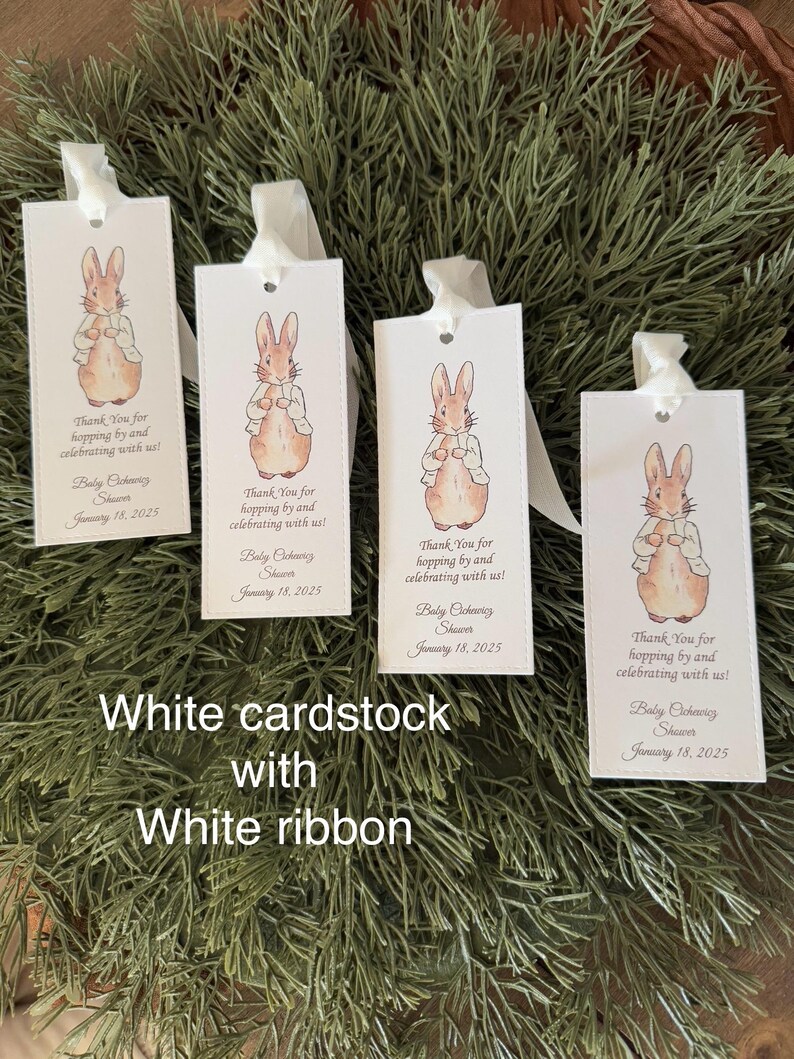 Cream Peter Rabbit Bookmark (set of 12) | Gender Neutral Shower Favor ...