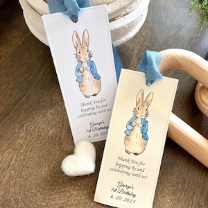 Blue Peter Rabbit Bookmark (Set of 12) | Beatrix Potter Baby Shower/Birthday Party Favor, Vintage It&#39;s a Boy/Girl/Baby Personalized Gift