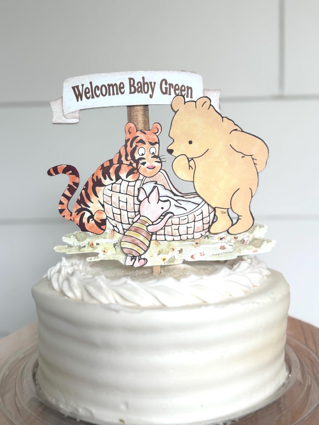 Winnie the Pooh Baby Cake Topper/winnie and Friends Bassinet Topper ...