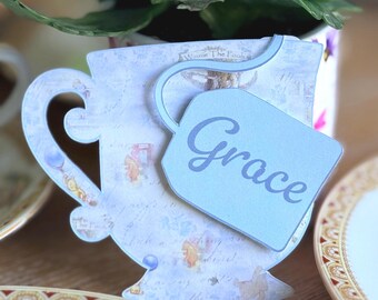 Winnie the Pooh Teacup Place Cards Set: Baby Shower, Garden Party Decor